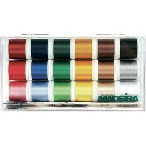 Madeira 100% Rayon Embroidery Thread Multicolor - 18 Spools x 200m Sealed Case